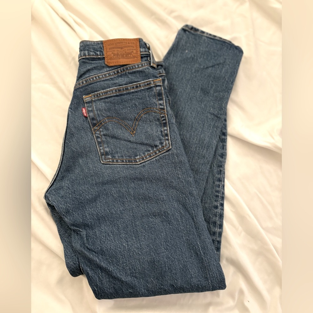 Levi's Wedgie Straight Blue Button-Fly Jeans